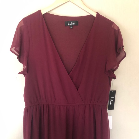 Lulus Lost In The Moment Burgundy Maxi 